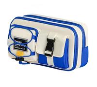 Azragon Large Capacity Pencil Case - Aesthetic 3 Layer Stationery Organiser for Secondary School & Uni | Durable Oxford Fabric Pen Pouch for Boys Girls Office | Travel Tech & Makeup Bag(Blue)