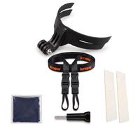 Azragon Motorcycle Helmet Chin Mount for GoPro 13/12/11/10/9, DJI/Insta360 | Hands-Free POV Mount with Dual Quick-Release Anti-Drop Neck Lanyard, 3M Sticky Pads & Cleaning Cloth for Dirt Bike, MTB, ATV