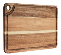 AZRHOM Large Wood Cutting Board for Kitchen 18x12 with Juice Groove Handle Non-slip Mats Hanging Hole for Meat Vegetables Cheese Chopping Board Butcher Block (Acacia)
