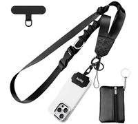Azrra Adjustable Crossbody Cell Phone Lanyard for iPhone with Phone Tethers & Detachable Card Holder Wallet