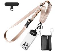 Azrra Adjustable Crossbody Cell Phone Lanyard for iPhone with Phone Tethers & Detachable Card Holder Wallet