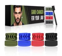Azrra Jaw Exerciser for Men & Women - 4 Resistance Levels (8pcs) BPA-Free Silicone Jawline Trainer with Cleaning Brush - Double Chin Reducer Eliminator for Face Slimming, Chin Lift & Jawline Sculpting