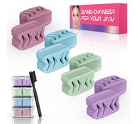 Azrra Jaw Trainer, Jaw Exerciser & Jawline Shaper for Men & Women, Double Chin Reducer, Jawline Toning Tool with 4 Resistance Levels (8pcs) (purple,green,blue,pink)