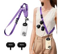 Azrra Phone Lanyard Crossbody, Cellphone Lanyard for Around the Neck, Adjustable Anti Theft Phone Strap, Black Crossbody Strap for iPhone Case, Keys, Earphone, Sunglasses, Wallet (Dark Purple)