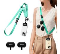 Azrra Phone Lanyard Crossbody, Cellphone Lanyard for Around the Neck, Adjustable Anti Theft Phone Strap, Black Crossbody Strap for iPhone Case, Keys, Earphone, Sunglasses, Wallet (Mint Green)