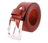AZS Leather Belts for Men 100% Leather | 40mm Wide, Brown Mens Belt for Jeans,Trousers, Dress, Size 28”- 62” Anti-Rust Easy Adjustable Belt with Gift Box