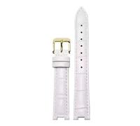AZSHIW 18 * 11mm 22 * 13mmNotched Leather Strap Compatible With GC Rossini PASHA DE CARTIER Men's And Women's Special Notched Hand Bracelet Accessories(White D gold,18-10mm)