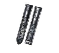 AZSHIW 18/19/20/21/22mm Flat-Interface Dive Cowhide Strap Compatible With Omega Speedmaster De Ville Comfortable Breathable Leather Band(Black-No Buckle,21mm)