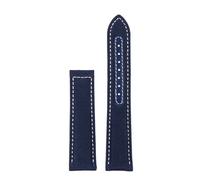 AZSHIW 19mm 20mm Nylon Canvas Watch Strap Compatible With Omega Compatible With Seamaster 300 AT150 Fabric Leather Speedmaster AQUA TERRA 150 APOLLO XIII 1970 Band(Blue white-no,20mm)