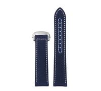 AZSHIW 19mm 20mm Nylon Canvas Watch Strap Compatible With Omega Compatible With Seamaster 300 AT150 Fabric Leather Speedmaster AQUA TERRA 150 APOLLO XIII 1970 Band(A-blue white-silver,20mm)