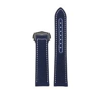 AZSHIW 19mm 20mm Nylon Canvas Watch Strap Compatible With Omega Compatible With Seamaster 300 AT150 Fabric Leather Speedmaster AQUA TERRA 150 APOLLO XIII 1970 Band(Blue white-black,20mm)
