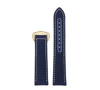 AZSHIW 19mm 20mm Nylon Canvas Watch Strap Compatible With Omega Compatible With Seamaster 300 AT150 Fabric Leather Speedmaster AQUA TERRA 150 APOLLO XIII 1970 Band(Blue white-gold,19mm)