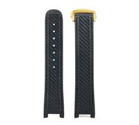 AZSHIW 20MM Curved Mouth Silicone Rubber Strap Compatible With Omega SEAMASTER AQUA TERRA 150 Blue Black Diving Bracelet Men's Watch Band(Black gold)