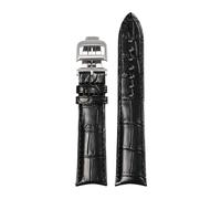 AZSHIW 20x16mm Leather Watch Strap Compatible With Ulysse Nardin Jaeger-LeCoultre PIAGET Band Replace Wristbands(Black JJ silver,22x18mm)