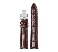 AZSHIW 20x16mm Leather Watch Strap Compatible With Ulysse Nardin Jaeger-LeCoultre PIAGET Band Replace Wristbands(Brown silver,18x16mm)