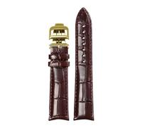 AZSHIW 20x16mm Leather Watch Strap Compatible With Ulysse Nardin Jaeger-LeCoultre PIAGET Band Replace Wristbands(Brown JJ gold,20x16mm)