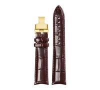 AZSHIW 20x16mm Leather Watch Strap Compatible With Ulysse Nardin Jaeger-LeCoultre PIAGET Band Replace Wristbands(Brown gold,22x18mm)