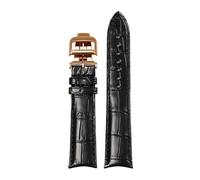 AZSHIW 20x16mm Leather Watch Strap Compatible With Ulysse Nardin Jaeger-LeCoultre PIAGET Band Replace Wristbands(Black JJ rose,20x18mm)