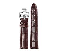 AZSHIW 20x16mm Leather Watch Strap Compatible With Ulysse Nardin Jaeger-LeCoultre PIAGET Band Replace Wristbands(Brown VC silver,22x18mm)