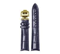 AZSHIW 20x16mm Leather Watch Strap Compatible With Ulysse Nardin Jaeger-LeCoultre PIAGET Band Replace Wristbands(Blue JJ gold,20x16mm)
