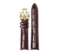 AZSHIW 20x16mm Leather Watch Strap Compatible With Ulysse Nardin Jaeger-LeCoultre PIAGET Band Replace Wristbands(Brown VC gold,20x18mm)