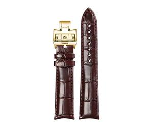 AZSHIW 20x16mm Leather Watch Strap Compatible With Ulysse Nardin Jaeger-LeCoultre PIAGET Band Replace Wristbands(Brown VC gold,20x18mm)