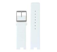 AZSHIW 20X9MM Compatible With Calvin CK Notched Leather Watch Strap Compatible With K1S21102 K8Y231/K8Y236 Band Black Bracelet Wristwatch 16X6MM(White bamboo silver,16x6mm)