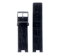 AZSHIW 20X9MM Compatible With Calvin CK Notched Leather Watch Strap Compatible With K1S21102 K8Y231/K8Y236 Band Black Bracelet Wristwatch 16X6MM(Black bamboo silver,16x6mm)