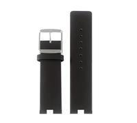 AZSHIW 20X9MM Compatible With Calvin CK Notched Leather Watch Strap Compatible With K1S21102 K8Y231/K8Y236 Band Black Bracelet Wristwatch 16X6MM(Plain black silver,20x9mm)