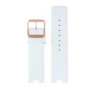 AZSHIW 20X9MM Compatible With Calvin CK Notched Leather Watch Strap Compatible With K1S21102 K8Y231/K8Y236 Band Black Bracelet Wristwatch 16X6MM(Plain white rose,20x9mm)