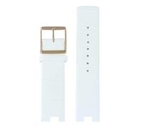 AZSHIW 20X9MM Compatible With Calvin CK Notched Leather Watch Strap Compatible With K1S21102 K8Y231/K8Y236 Band Black Bracelet Wristwatch 16X6MM(White bamboo gold,20x9mm)