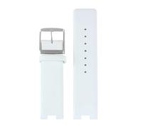 AZSHIW 20X9MM Compatible With Calvin CK Notched Leather Watch Strap Compatible With K1S21102 K8Y231/K8Y236 Band Black Bracelet Wristwatch 16X6MM(Plain white silver,20x9mm)