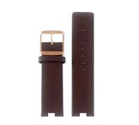 AZSHIW 20X9MM Compatible With Calvin CK Notched Leather Watch Strap Compatible With K1S21102 K8Y231/K8Y236 Band Black Bracelet Wristwatch 16X6MM(Plain brown rose,20x9mm)