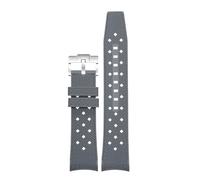 AZSHIW 22mm Compatible With Swatch Blancpain Rubber Watch Strap Arc Mouth Liquid Silicone Compatible With BIOCERAMIC SCUBA FIFTY FATHOMS Replace Wristbands(Gray K silver)