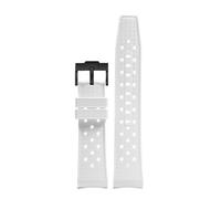 AZSHIW 22mm Compatible With Swatch Blancpain Rubber Watch Strap Arc Mouth Liquid Silicone Compatible With BIOCERAMIC SCUBA FIFTY FATHOMS Replace Wristbands(White K black)