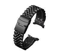 AZSHIW 316L Stainless Steel Watch Band Compatible With Jubilee Watch Curved End Strap 18/19/20/21/22/24/26mm Luxury Bracelets Accessories(Black,21mm)