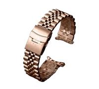 AZSHIW 316L Stainless Steel Watch Band Compatible With Jubilee Watch Curved End Strap 18/19/20/21/22/24/26mm Luxury Bracelets Accessories(Rose Gold,24mm)