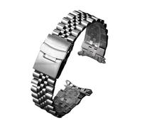 AZSHIW 316L Stainless Steel Watch Band Compatible With Jubilee Watch Curved End Strap 18/19/20/21/22/24/26mm Luxury Bracelets Accessories(Silver,19mm)