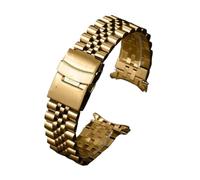 AZSHIW 316L Stainless Steel Watch Band Compatible With Jubilee Watch Curved End Strap 18/19/20/21/22/24/26mm Luxury Bracelets Accessories(Gold,24mm)