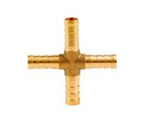 AZSHIW Compatible with 1PC Brass Pipe Fitting Tee T Type 3 Way Connector Adapter 4/5/6/8/10/12/16/19mm Hose Barb Pagoda Water Tube Fittings Joint(Cross 4 Way,5mm Barb)