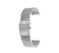 AZSHIW Compatible With 20mm 22mm Stainless steel Dive Shark Mesh Milanese mesh WatchBand Weaving watch Strap Compatible With Armani AR2447 Compatible With Casio EFR-303 Bracelet(G19-09 silver,22mm wid