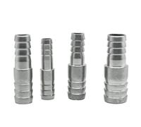 AZSHIW Compatible with 6 8 10 12 13 14 15 16 18 19 20-60 Mm Hose Barbed Reducing Straight Connector Pipe Fitting 304 Stainless Steel Water(32mm-32mm)