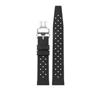 AZSHIW Compatible With Blancpain Fifty Fathoms 5008B Silicone Strap 5008-1130-B52A Replacement Band(Black silver 1,22mm)