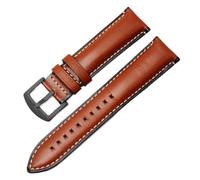 AZSHIW Compatible With Blancpain Omega Fossil Cowhide Lea-ther Quick Release Watch Strap Men's Pin Buckle Calfskin Chain 20mm 22mm Blue Brown(Brown-black buckle,20mm-width)