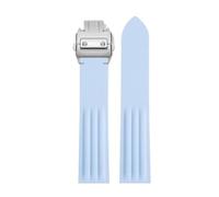 AZSHIW Compatible With Cartier Roadster W6206018 Quick Releae Fluoro Rubber Watch Strap Band(Sky Blue-Buckle 2)