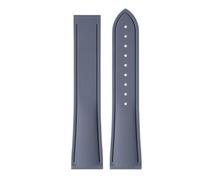 AZSHIW Compatible With Cartier Santos Omega Swatch Universal 20mm 21mm 22mm Quick Release FKM Rubber Watch Strap(Grey,20MM_K01 SILVER BUCKLE)