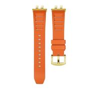 AZSHIW Compatible With Casio GMW-B5000 GM-B2100 GMB2100 GMC-B2100 MRG-B2100D Watch Band Rubber Strap Link Replacement Bracelet(Orange gold link)