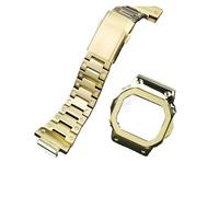 AZSHIW Compatible With DW5600 metal case+strap Compatible With Casio G-SHOCK DW-5600 GW-M5610 GW-B5600 personalized modification DIY set watch parts accessories(Gold Case-strap,5600mm)