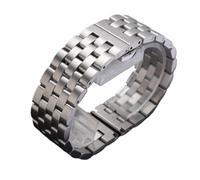 AZSHIW Compatible With IW Men's Watch Strap Solid Stainless Steel Bracelet 18MM 20MM 21MM 22MM Silver Butterfly Buckle Watchband(Whole sand,22mm)