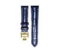 AZSHIW Compatible With Longines Masters Collection HYDROCONQUEST L3 L4 L2.628/L2.673 Watch Strap Cowhide Leather15 19 20 21mm Wristband(Blue gold,20mm)